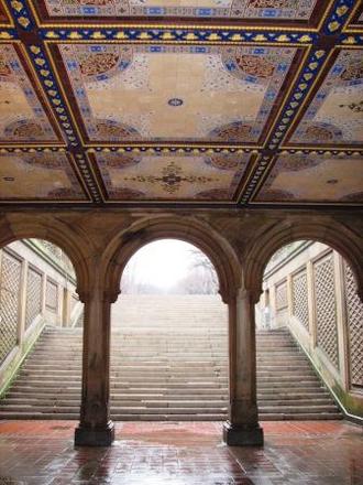 The dazzling tiles of a Central Park ceiling