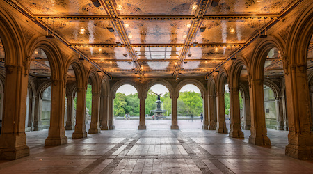 Early Morning in Central Park Bethesda Arches in Central 