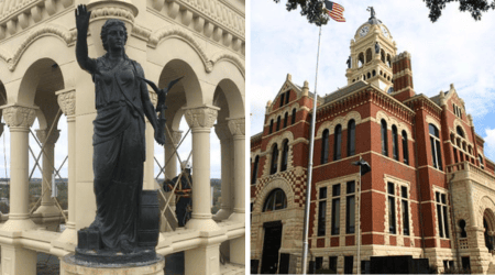 Franklin County Courthouse, copper figure re-installed