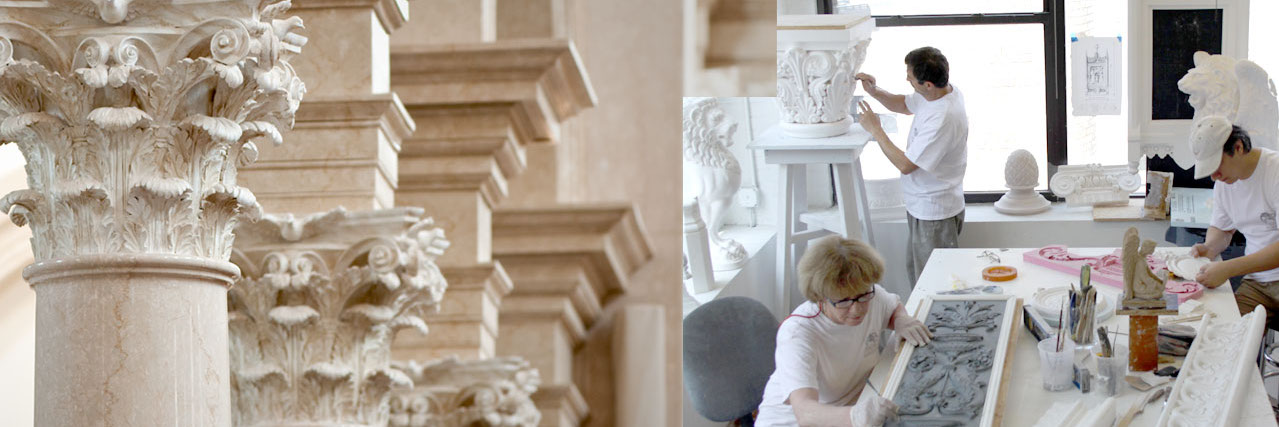 plaster capitals, and plaster-fabrication at our plaster studio