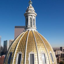 Colorado state capitol gilded dome after restoration
