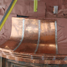 new copper dome installation