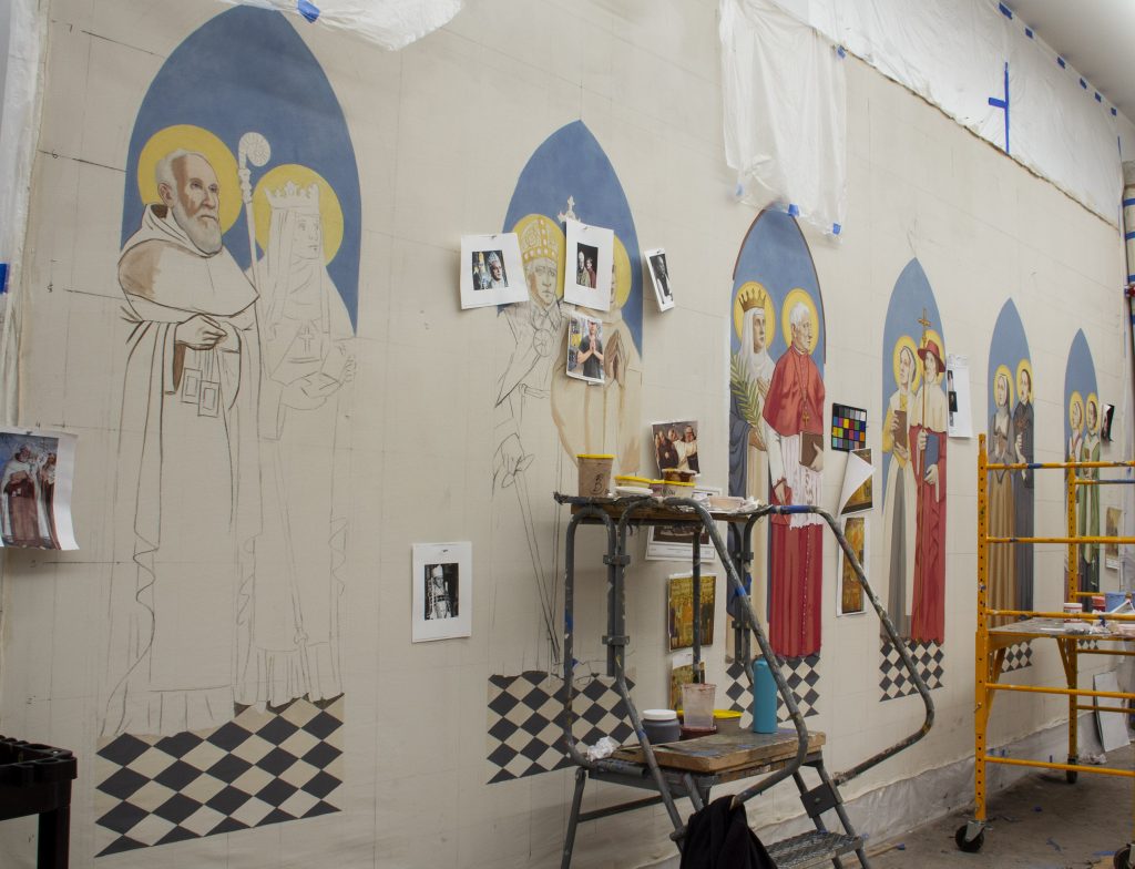 St. Thomas More, During Mural Fabrication
