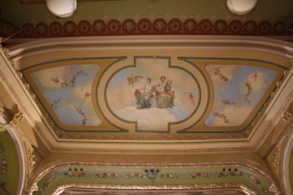 historic ceiling mural after restoration