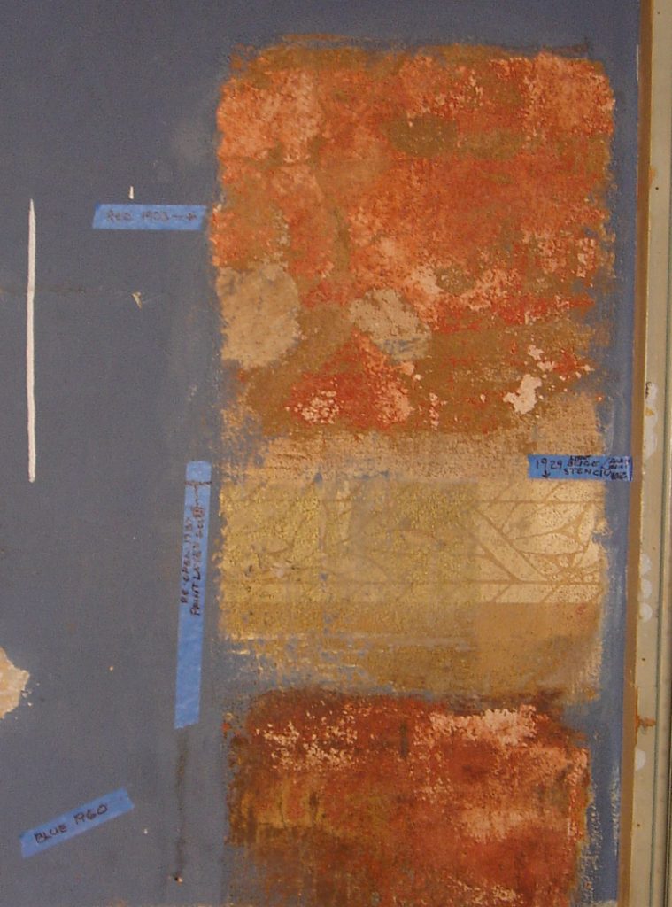 paint study and analysis for plaster restoration and refinishing