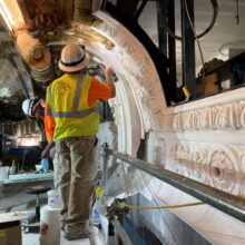 TSX Broadway Theater, During Treatment: installation of replicated plaster