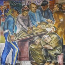A panel of Bernard Zakheim’s “History of Medicine in California” features Biddy Mason, center, an enslaved woman born in 1818 who became a nurse.Credit Chris Carlsson, New York Times.