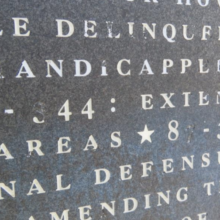 Adam C Powell memorial granite inlay