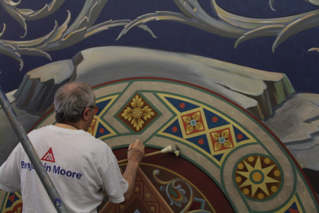 Notre Dame De La Salette, Sanctuary Mural In Progress