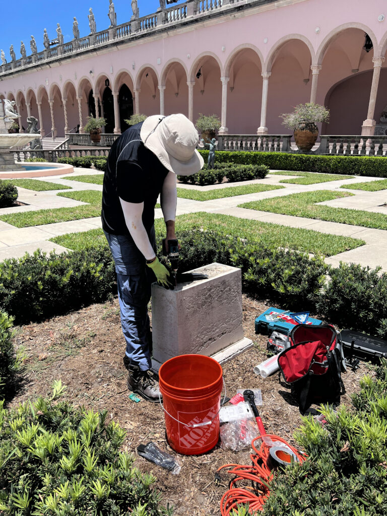 Ringling MOA, Deer Statue (1 of 2), During Pin Reset Treatment