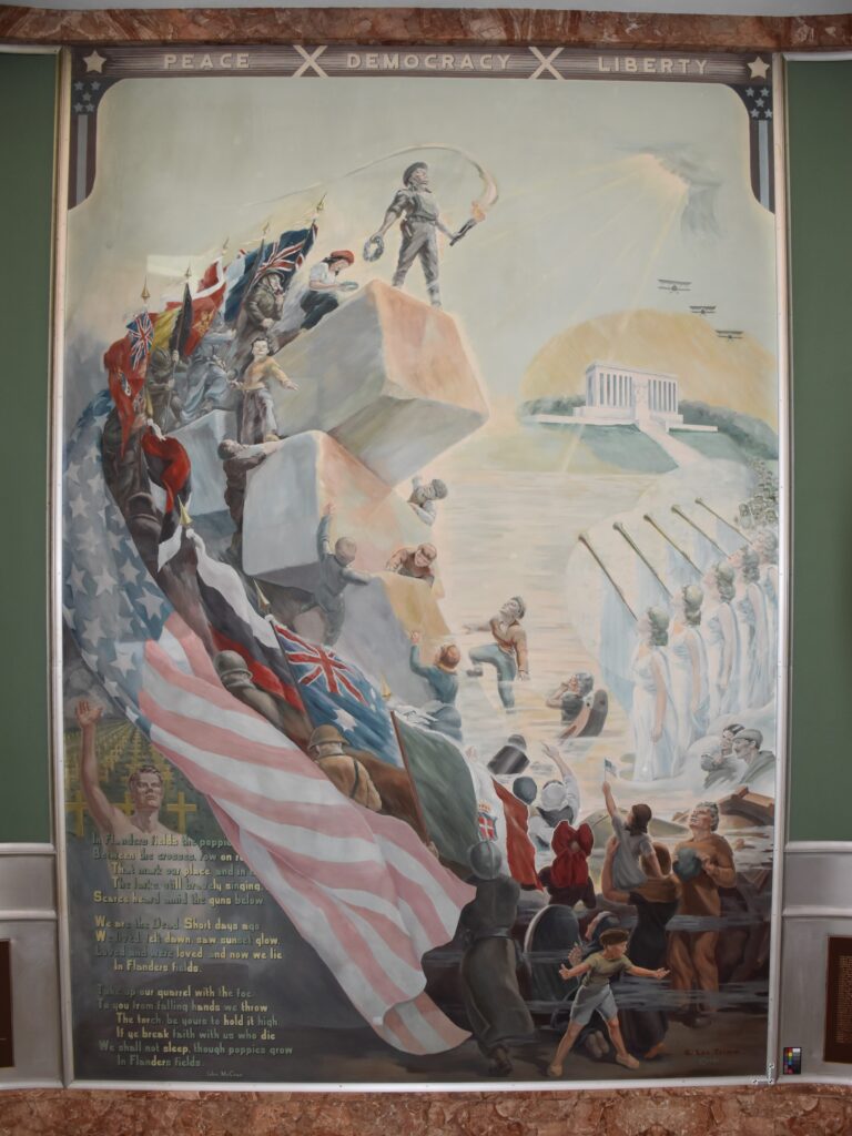 Onondaga WWI Mural, Overall, Before Treatment