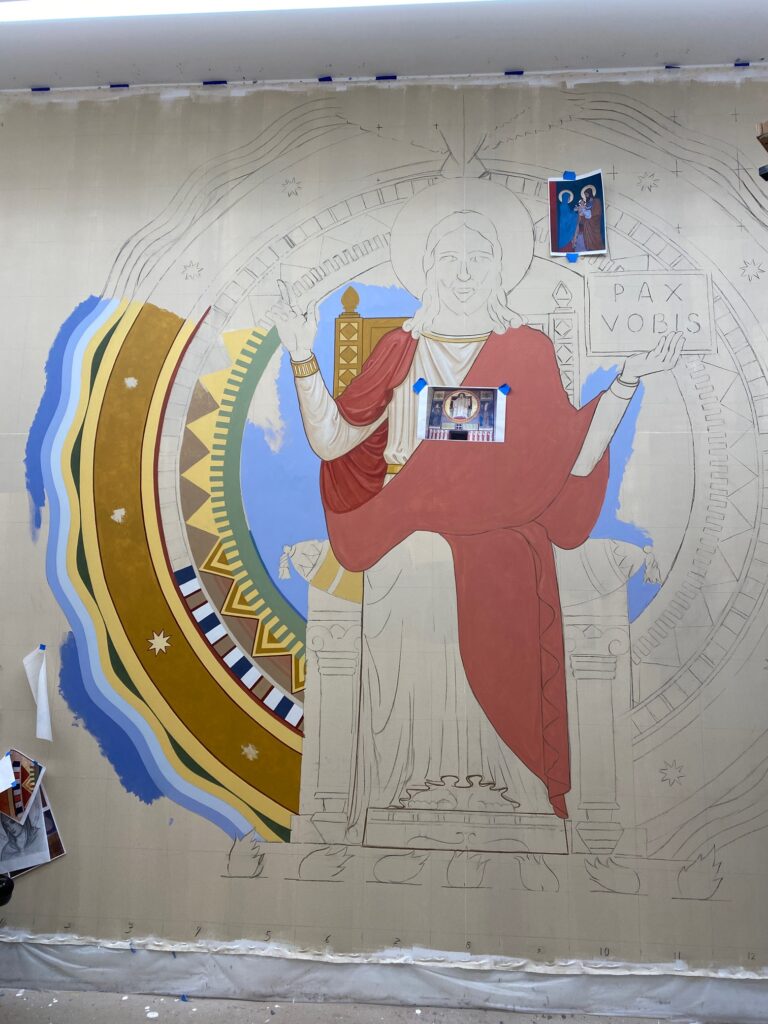 St. Mary's Catholic Center, Mural in Progress