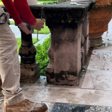 Ringling, Balustrade Reset, Setting with Mortar, During Treatment