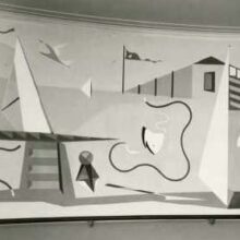 Joseph Rugolo abstraction (1942.) Historic Image.
