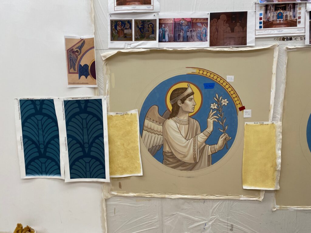 Conception Abbey, Annunciation Rondel and Color Scheme During Fabrication