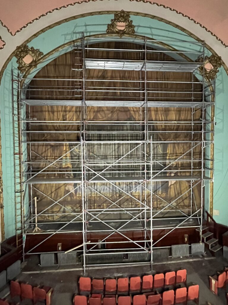 Fox West Theatre, Trinidad, Front of Curtain Before Treatment