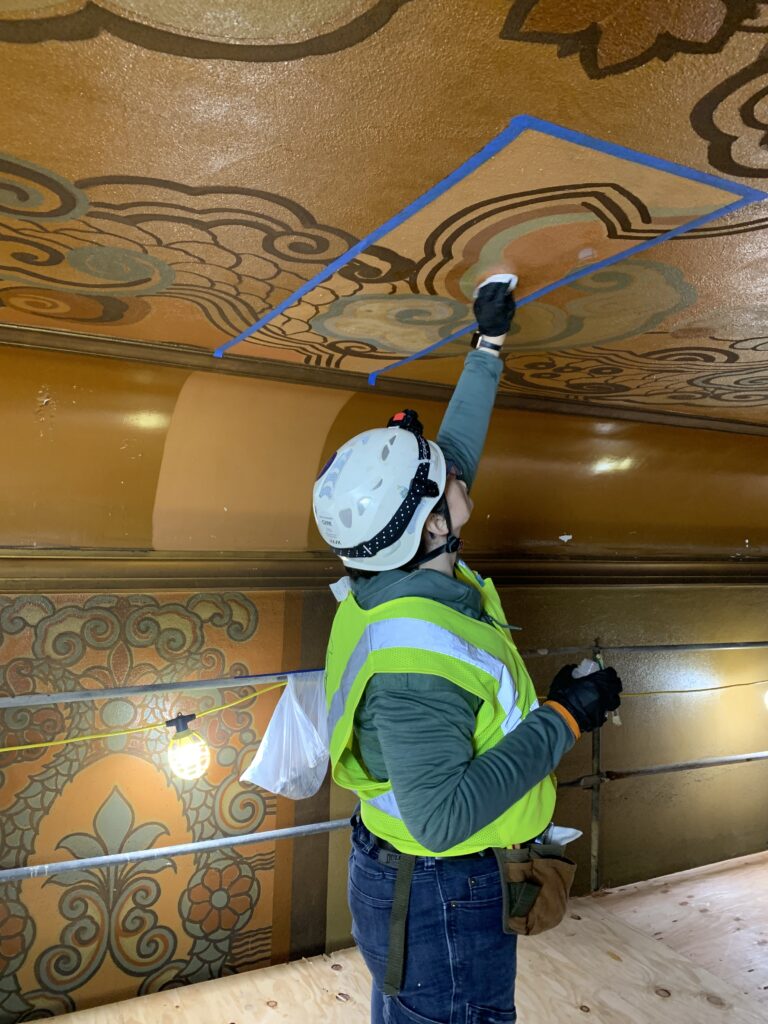 Castro Theatre, Balcony Ceiling Cleaning Tests
