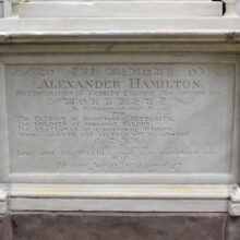 Alexander Hamilton Monument, Trinity Church, After Treatment