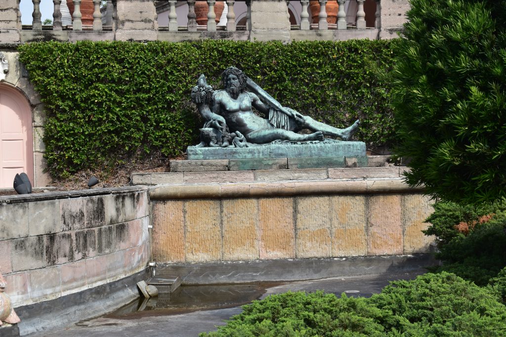 Ringling Museum, West Courtyard Fountain, Bronze Statue Before Treatment