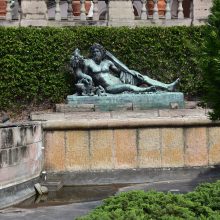 Ringling Museum, West Courtyard Fountain, Bronze Statue Before Treatment