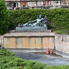 Ringling Museum, West Courtyard Fountain, Bronze Statue Before Treatment