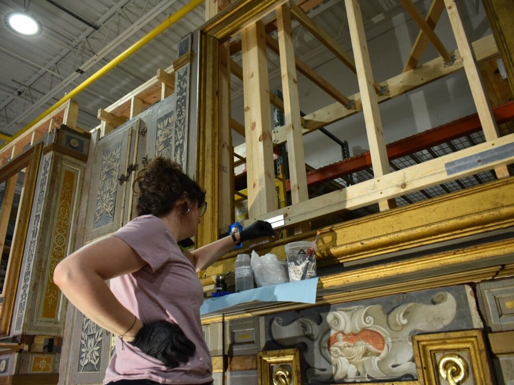 Toledo Museum of Art, Cabinet Doré from the Château de Chenailles, During Treatment