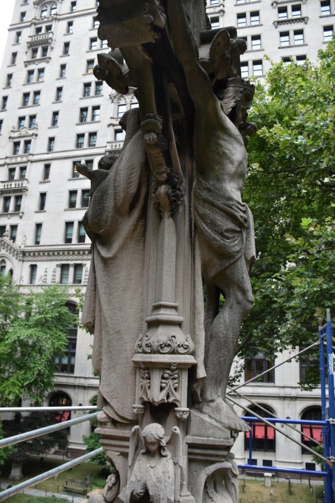 Astor Cross, Trinity Church, before treatment