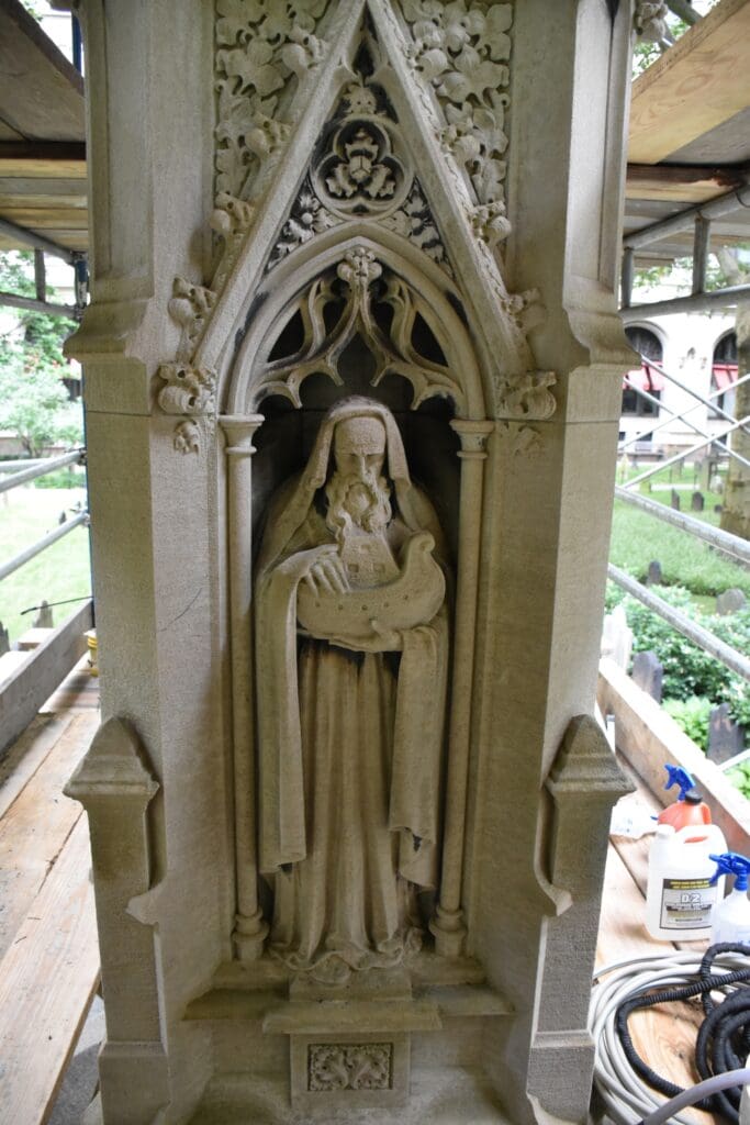 Astor Cross, Trinity Church, before treatment