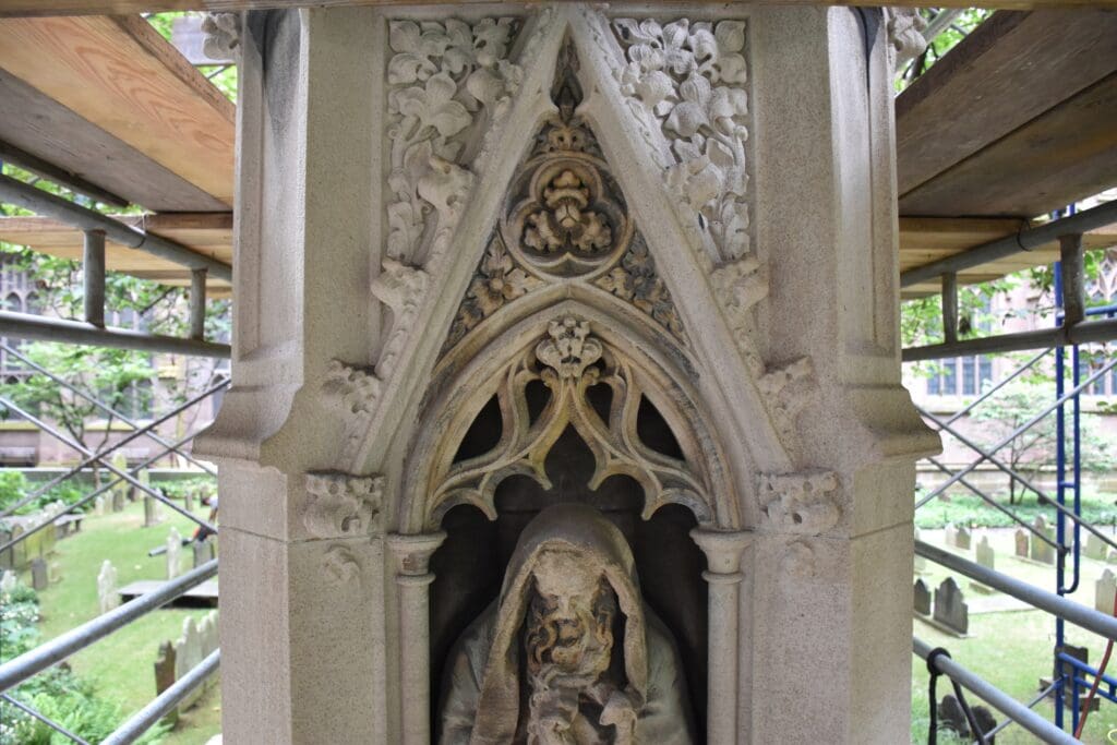 Astor Cross, Trinity Church, before treatment